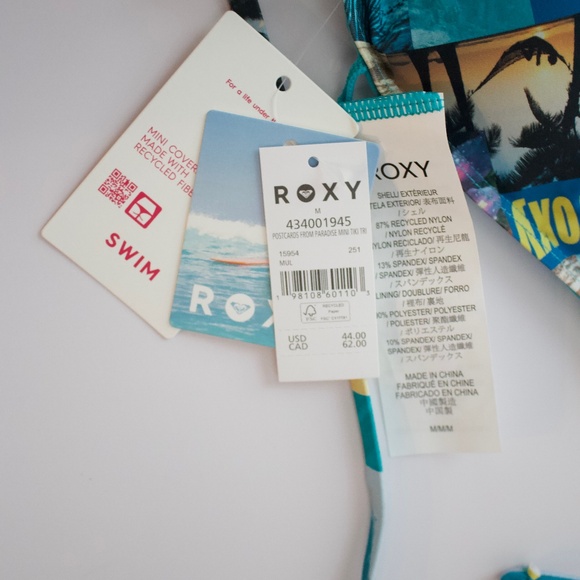 Roxy Bikini Swim Top with Adjustable Straps UPF 50+ - Picture 3 of 4